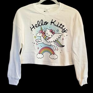 NWT Hello Kitty girls white sweatshirt 100% cotton